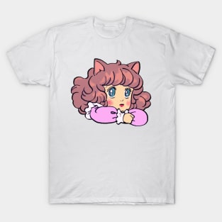 I draw chibi neko looking up / the star of cottonland T-Shirt